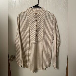 King Ranch Men’s Banded Collar Grandfather Western Shirt SZ M